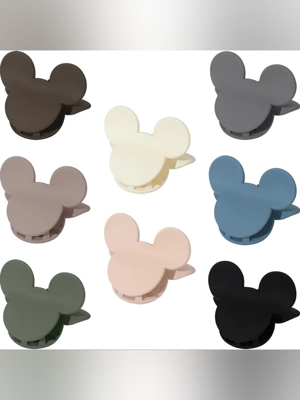 8 Pcs Small Mickey Mouse Ear Hair Claw Clips Matte 2.5'' Non-Slip Jaw Clips